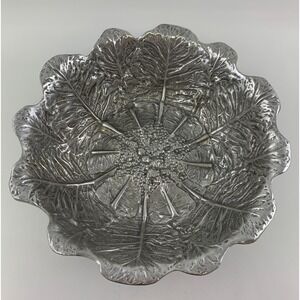 Vintage Wilton Armetale Cabbage Metal‎ Serving Bowl 10.5"